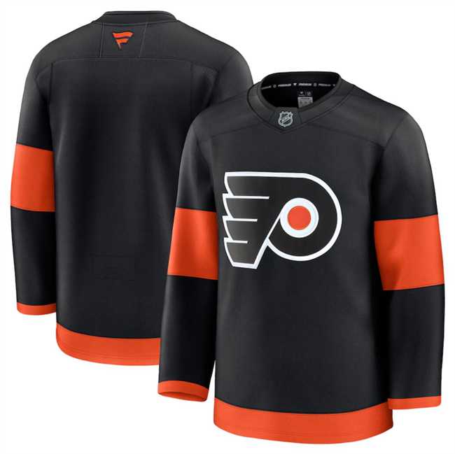 Mens Philadelphia Flyers Custom Black 2024-25 Alternate Stitched Hockey Jersey